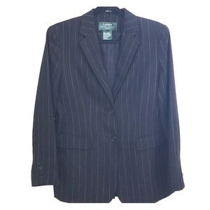 Ralph Lauren black white pinstripe fitted blazer